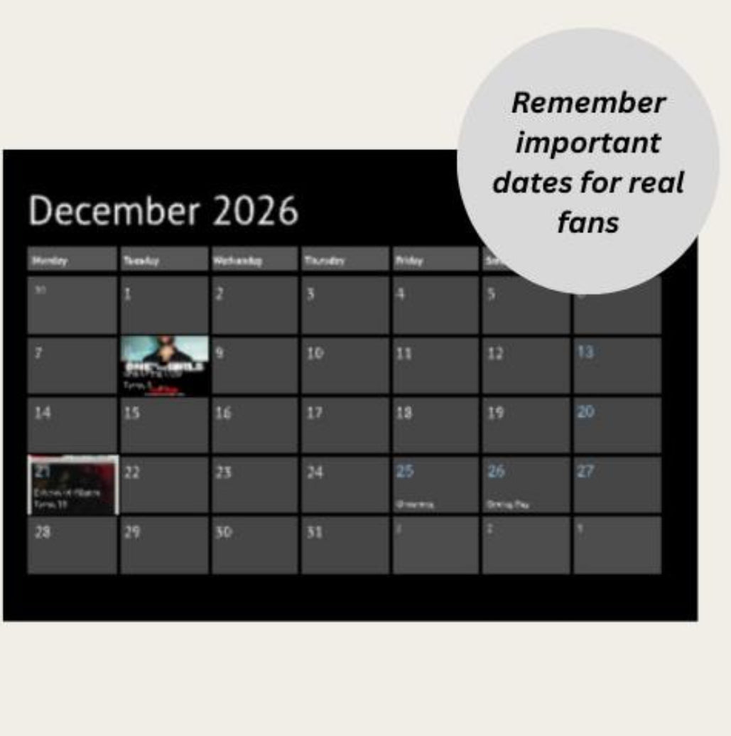 The Weeknd 2026 Calendar